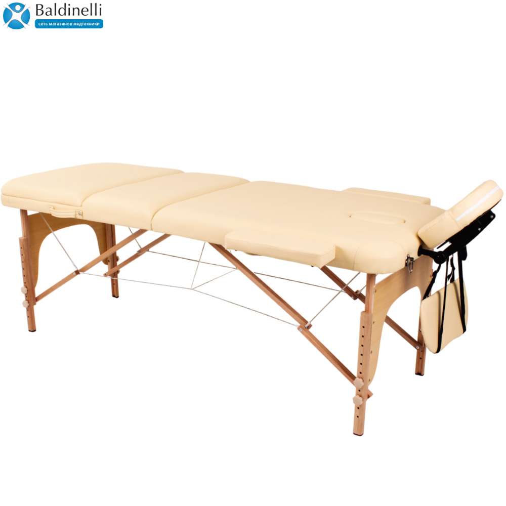 Деревянный складной массажный стол (3 секции) SMT-WT036