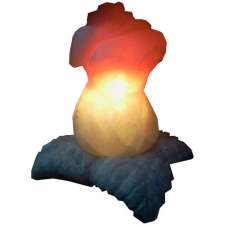 Соляной светильник Артемсоль, "Роза" большая, с соляной подставкой в виде листьев