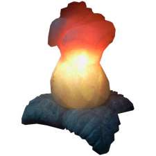 Соляний світильник «Артемсіль», «Роза середня» (з соляною підставкою у вигляді листя)