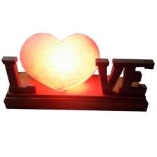 Соляной светильник Артемсоль, "Сердце" лежачее с буквами