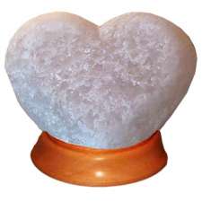 Соляной светильник Артемсоль, "Сердце лежачее", большое на деревянной подставке