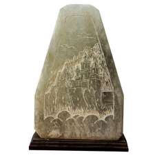 Соляной светильник Планета соли, "Скала с гравировкой" (Храм), 2093