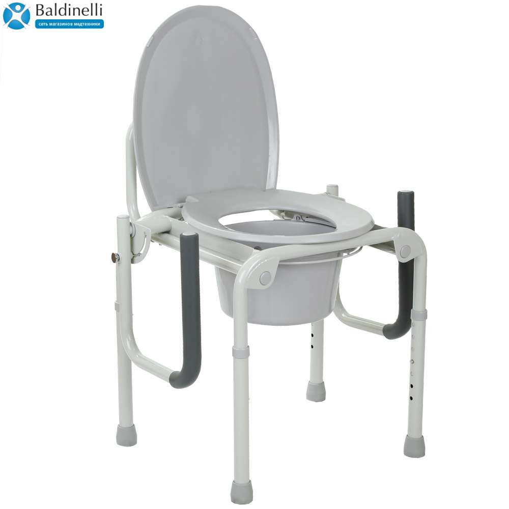 Стальной стул-туалет с откидными подлокотниками OSD-2108D