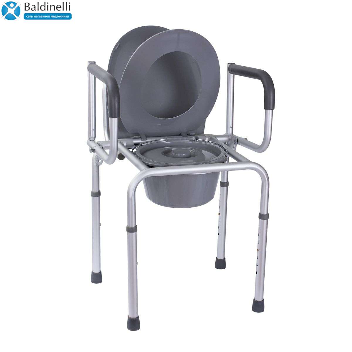 Алюминиевый стул-туалет с откидными подлокотниками OSD-RB-A2107D